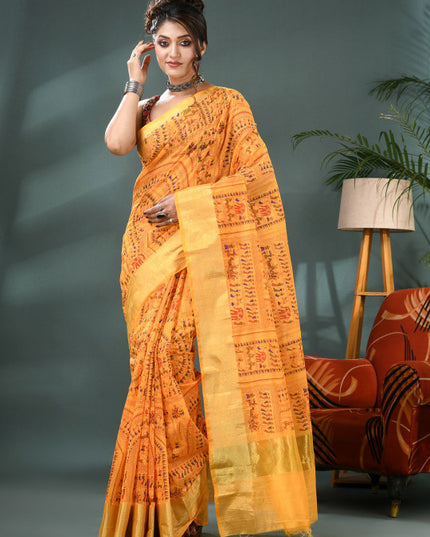 DESH BIDESH Warli Printed Bandhani Saree - Sarees for Women 35203541