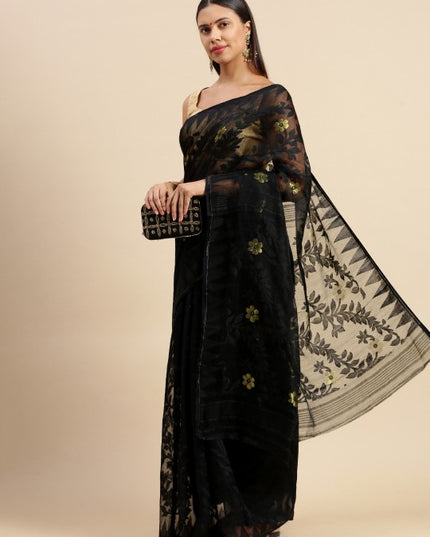 DESH BIDESH Floral Pure Cotton Taant Saree