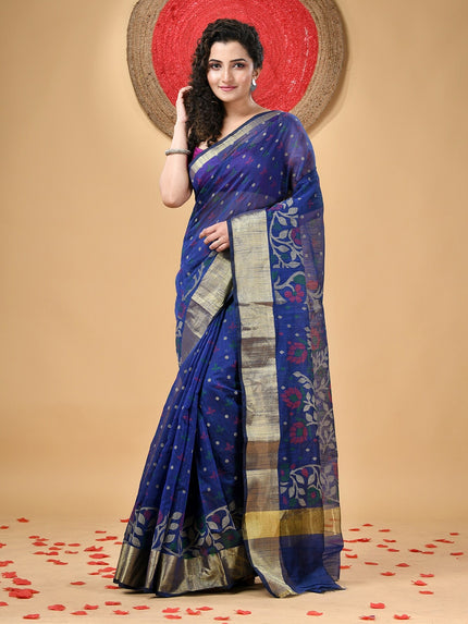 DESH BIDESH Exquisite Floral Woven Zari Saree for Women - Elegant Festive Indian Attire