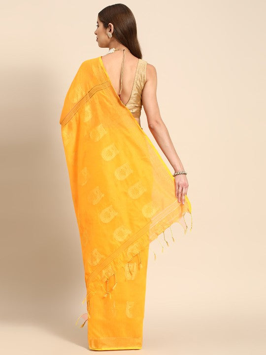 DESH BIDESH Ethnic Motifs Zari Taant Saree