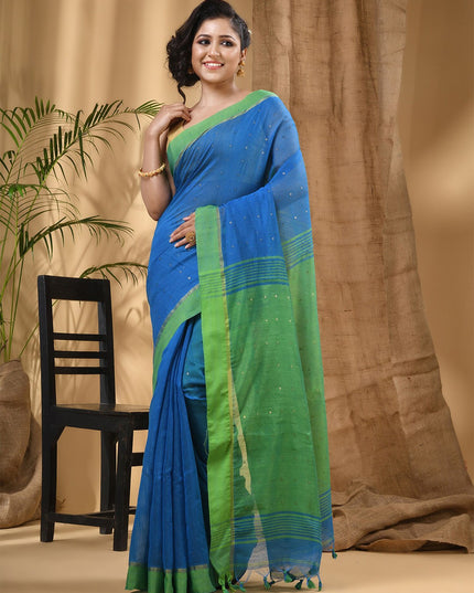 DESH BIDESH Embellished Sequinned Taant Saree