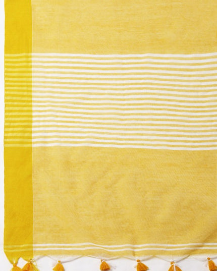 Colourblocked Pure Cotton Taant Saree