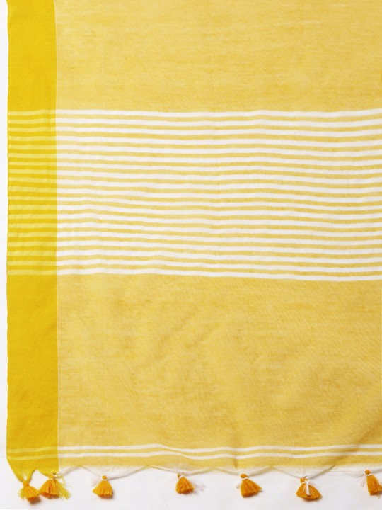 Colourblocked Pure Cotton Taant Saree