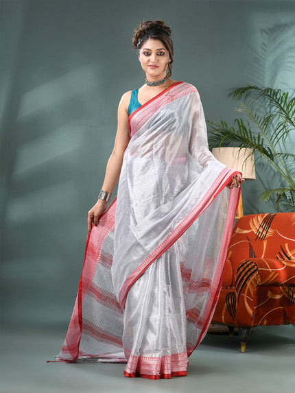DESH BIDESH Solid Saree With Woven Design Border