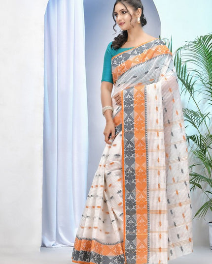 DESH BIDESH Woven Design Pure Cotton Taant Saree