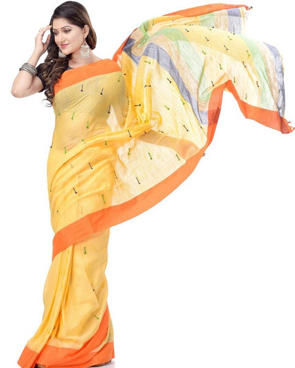 DESH BIDESH Woven Design Pure Cotton Traditional Taant Saree