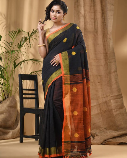 DESH BIDESH Geometric Woven Design Pure Cotton Saree