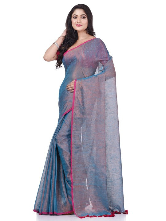 DESH BIDESH Solid Handloom Taant Saree