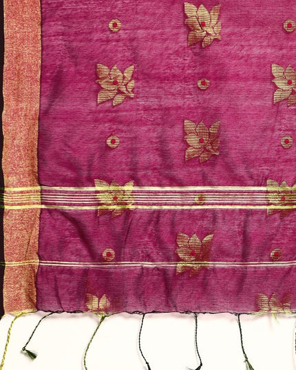 DESH BIDESH Ethnic Motifs Zari Taant Saree