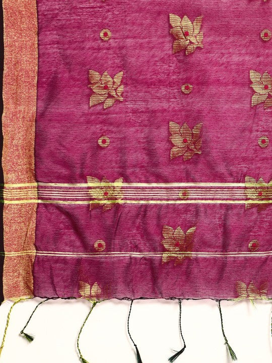 DESH BIDESH Ethnic Motifs Zari Taant Saree