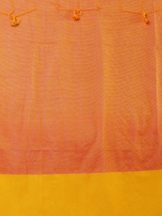 DESH BIDESH Colourblocked Pure Cotton Taant Saree