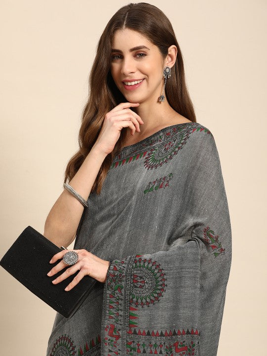 DESH BIDESH Warli Pure Cotton Taant Saree