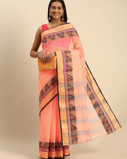 DESH BIDESH Woven Design Pure Cotton Taant Saree