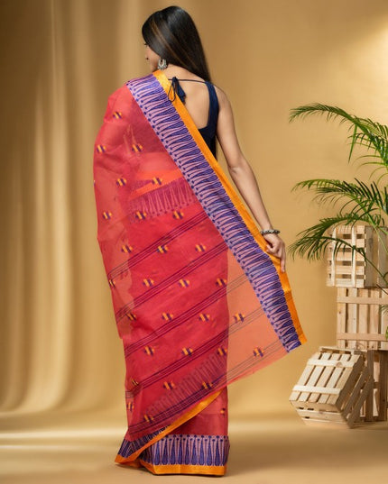 DESH BIDESH Ethnic Motifs Woven Design Pure Cotton Taant Saree
