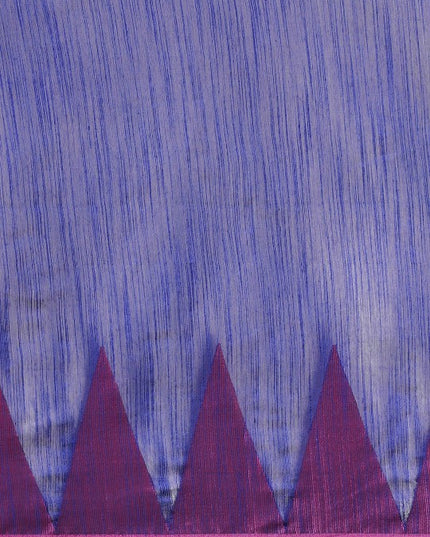 DESH BIDESH Blue & Pink Woven Design Pure Cotton Taant Saree