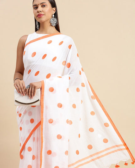 DESH BIDESH Geometric Printed Pure Cotton Taant Saree