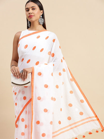 DESH BIDESH Geometric Printed Pure Cotton Taant Saree