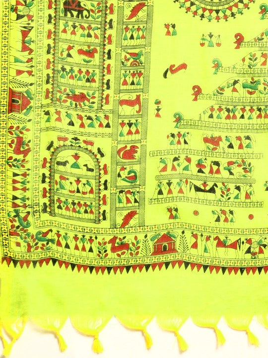 DESH BIDESH Warli Pure Cotton Taant Saree