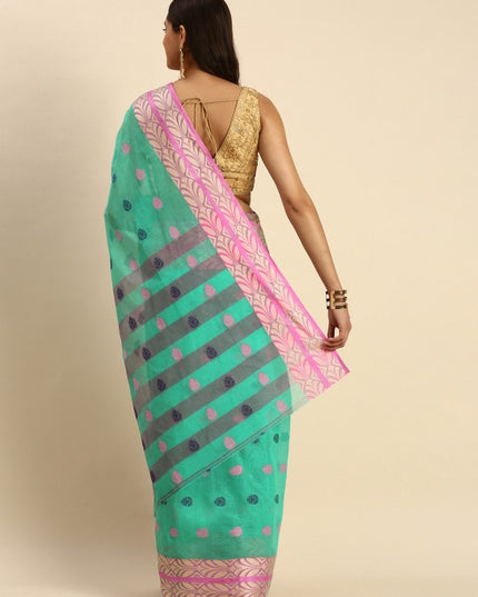 DESH BIDESH Woven Design Pure Cotton Taant Saree