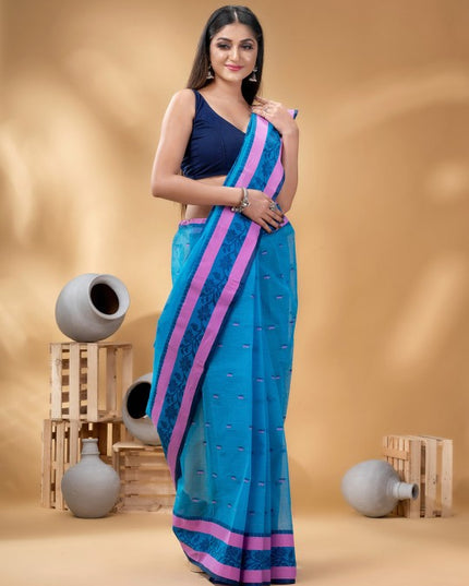 DESH BIDESH Woven Design Pure Cotton Taant Saree