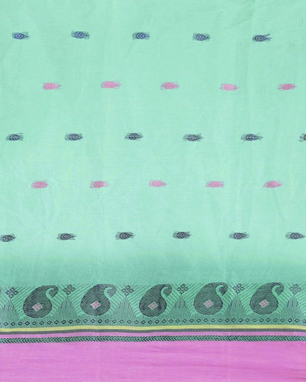 DESH BIDESH Blue Woven Design Pure Cotton Taant Saree