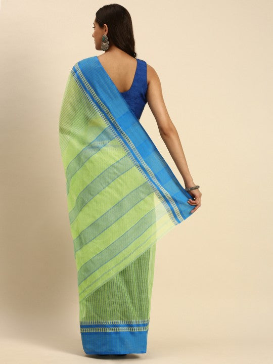 DESH BIDESH Woven Design Pure Cotton Taant Saree