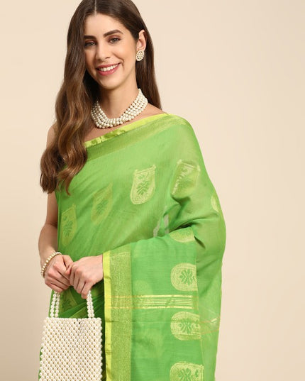 DESH BIDESH Ethnic Motifs Zari Taant Saree