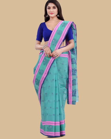 DESH BIDESH Woven Design Pure Cotton Taant Saree