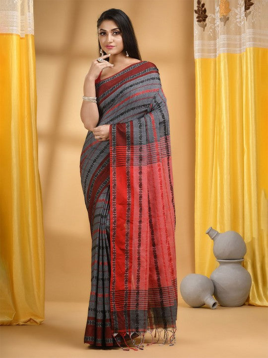 DESH BIDESH Woven Design Pure Cotton Taant Saree