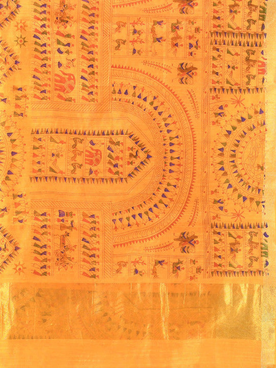 DESH BIDESH Warli Printed Bandhani Saree