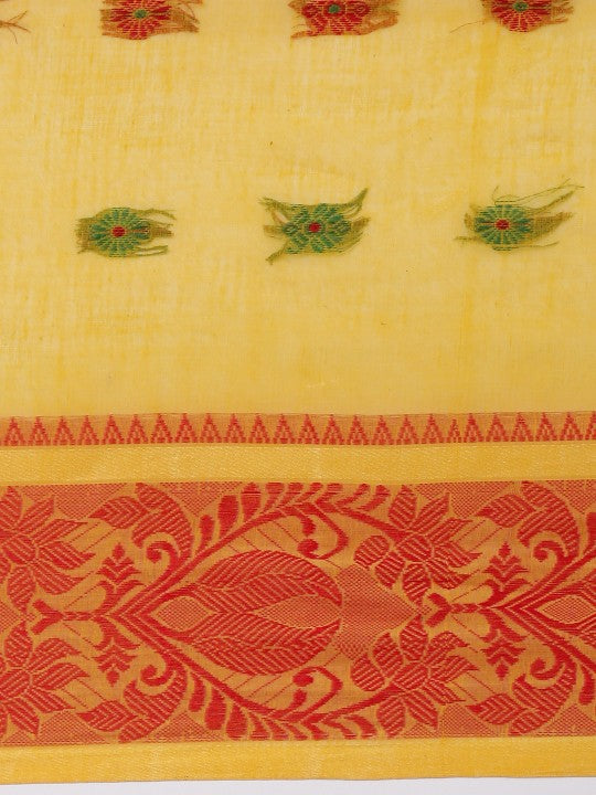 DESH BIDESH Woven Design Pure Cotton Taant Saree