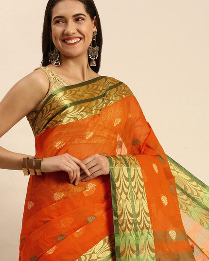 DESH BIDESH Woven Design Pure Cotton Taant Saree