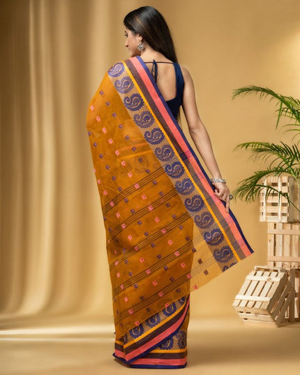 DESH BIDESH Ethnic Motifs Woven Design Pure Cotton Taant Saree