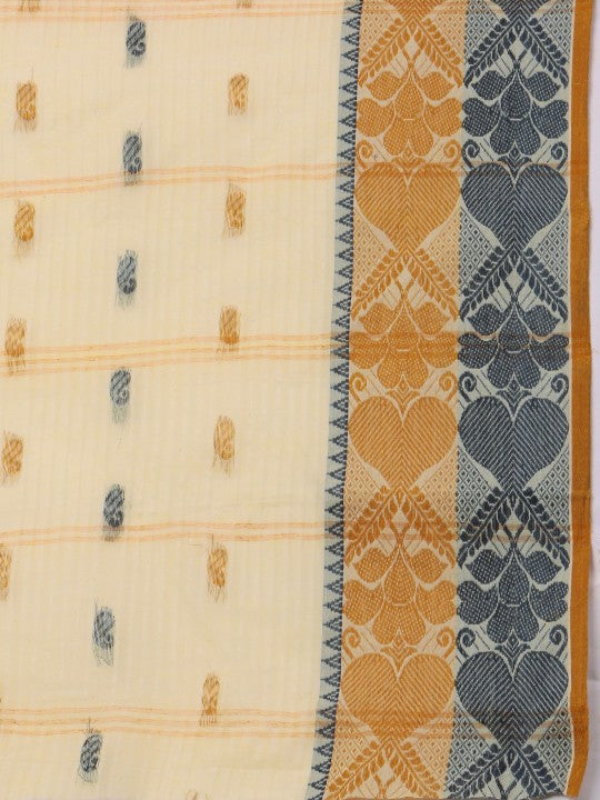 DESH BIDESH Woven Design Pure Cotton Taant Saree