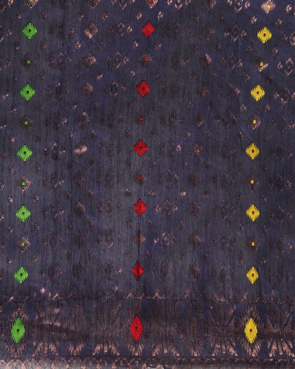 DESH BIDESH Woven Design Ethnic Motifs Zari Pure Cotton Jamdani Saree