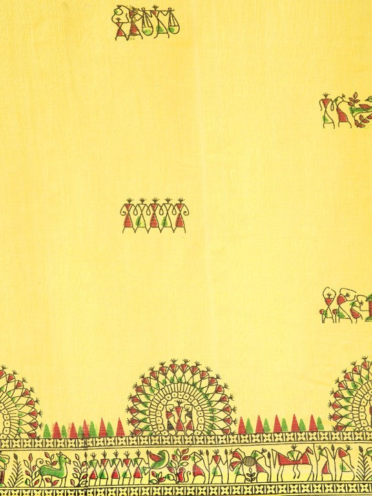 DESH BIDESH Warli Pure Cotton Taant Saree