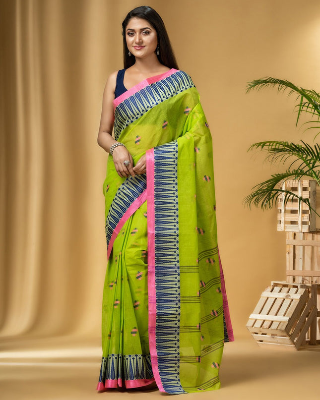 DESH BIDESH Ethnic Motifs Woven Design Pure Cotton Taant Saree