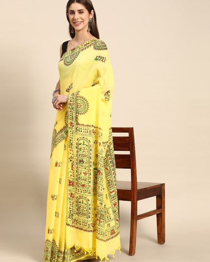 DESH BIDESH Warli Pure Cotton Taant Saree