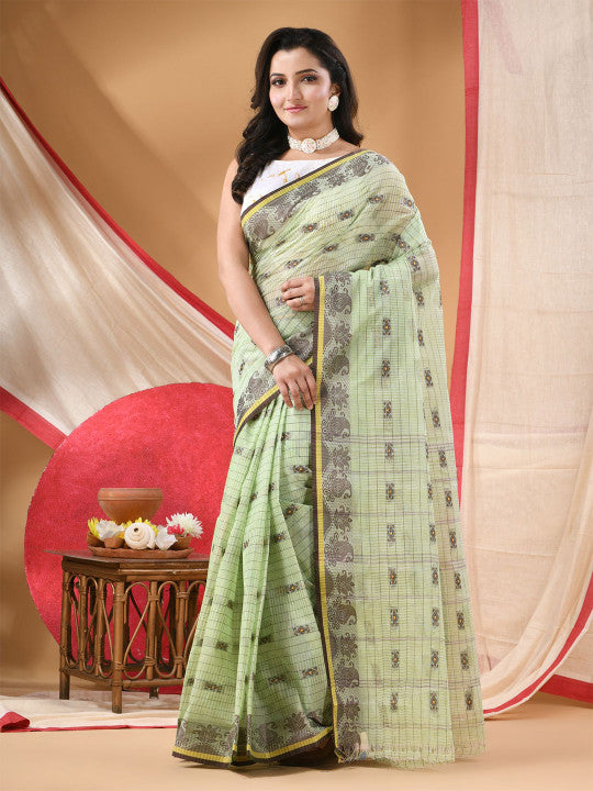 DESH BIDESH Ethnic Motifs Pure Cotton Saree for Women