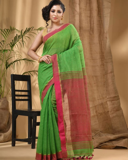 DESH BIDESH Ethnic Motifs Woven Design Taant Saree