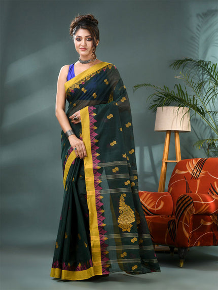 DESH BIDESH Woven Design Pure Cotton Taant Saree