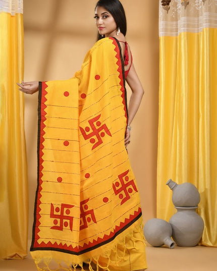DESH BIDESH Pure Cotton Handloom Taant Saree