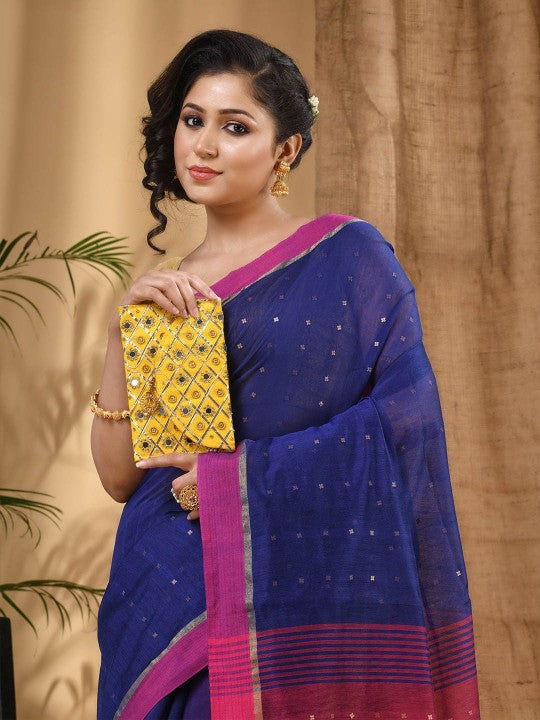 DESH BIDESH Embellished Sequinned Taant Saree