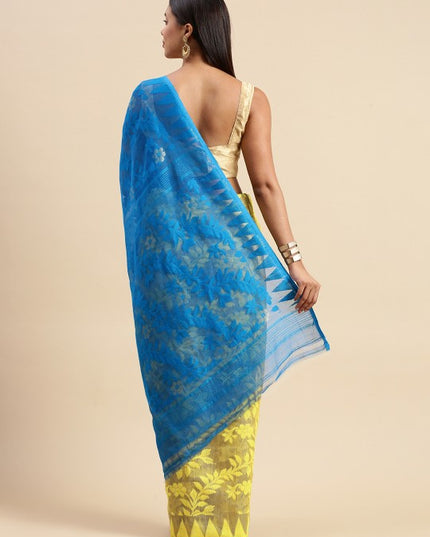 DESH BIDESH Floral Pure Cotton Taant Saree