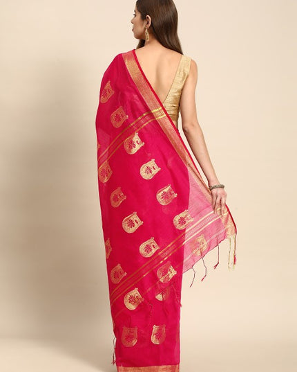 DESH BIDESH Ethnic Motifs Zari Taant Saree
