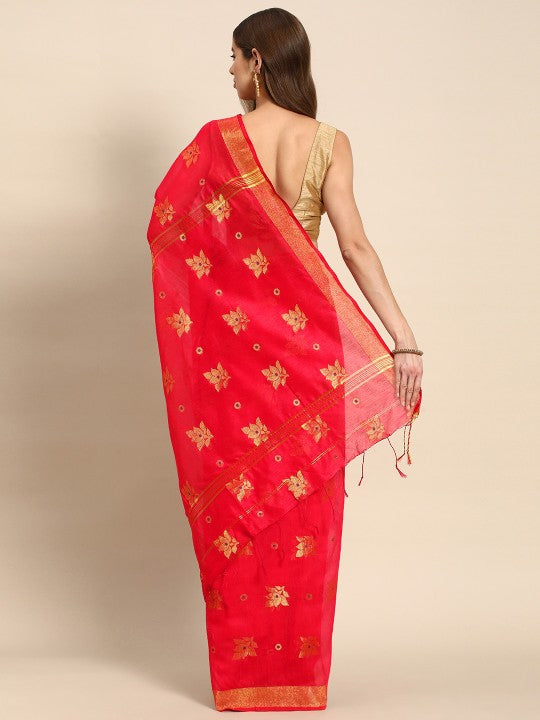 DESH BIDESH Ethnic Motifs Zari Taant Saree