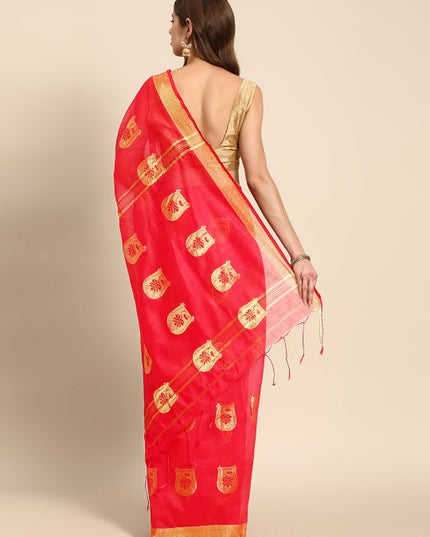 DESH BIDESH Ethnic Motifs Zari Taant Saree