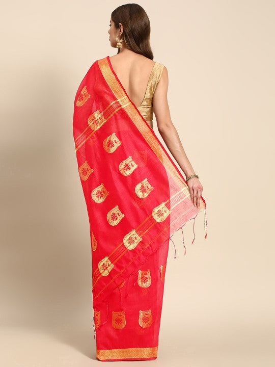 DESH BIDESH Ethnic Motifs Zari Taant Saree