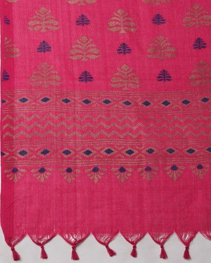 DESH BIDESH Woven Design Floral Pure Cotton Khadi Saree