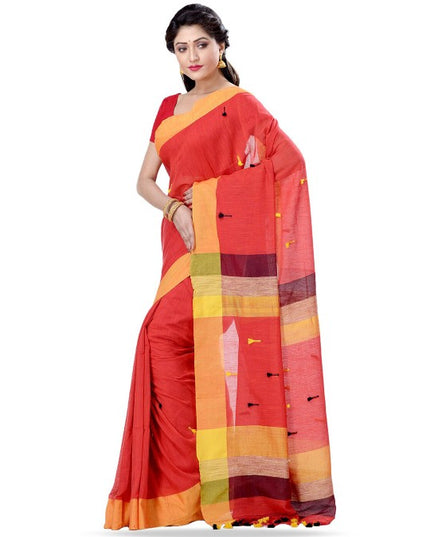 DESH BIDESH Striped Pure Cotton Handloom Taant Saree